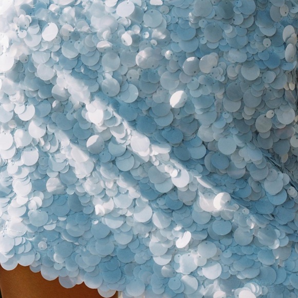 Zara Sky Blue Sequin Mini Skirt - Picture 4 of 5